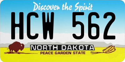 ND license plate HCW562