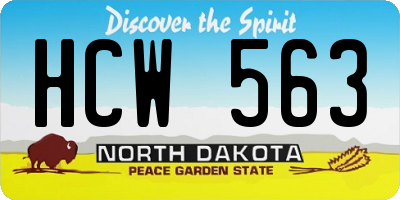 ND license plate HCW563