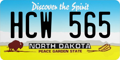 ND license plate HCW565