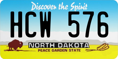 ND license plate HCW576