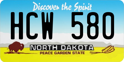 ND license plate HCW580