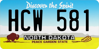 ND license plate HCW581