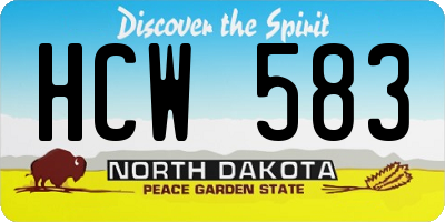 ND license plate HCW583