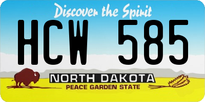 ND license plate HCW585