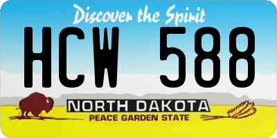 ND license plate HCW588