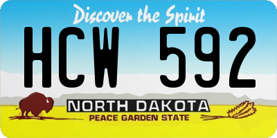 ND license plate HCW592
