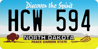 ND license plate HCW594