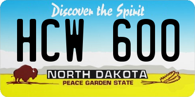 ND license plate HCW600