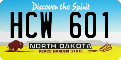 ND license plate HCW601