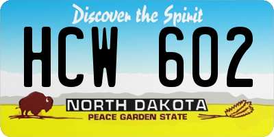 ND license plate HCW602