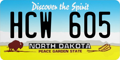 ND license plate HCW605