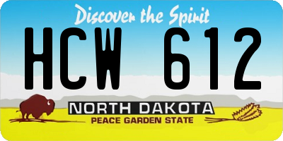 ND license plate HCW612