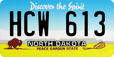 ND license plate HCW613