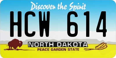 ND license plate HCW614