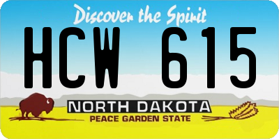 ND license plate HCW615