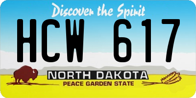 ND license plate HCW617