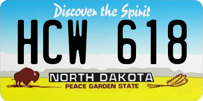 ND license plate HCW618
