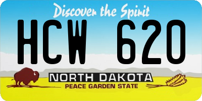 ND license plate HCW620