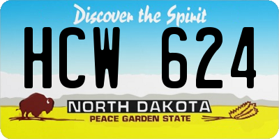ND license plate HCW624