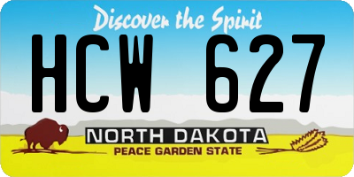 ND license plate HCW627