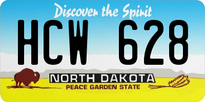 ND license plate HCW628