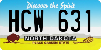 ND license plate HCW631
