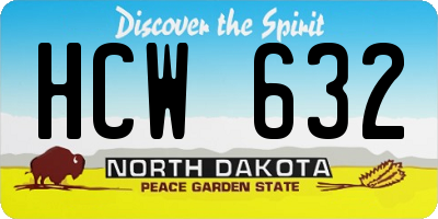 ND license plate HCW632