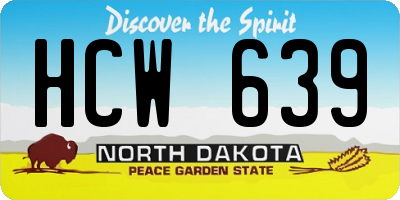 ND license plate HCW639
