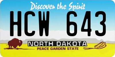 ND license plate HCW643