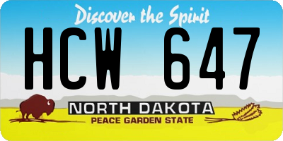 ND license plate HCW647