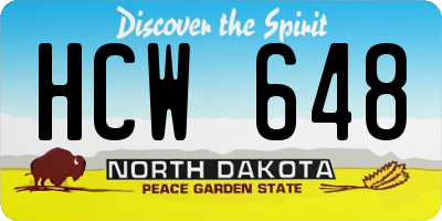ND license plate HCW648