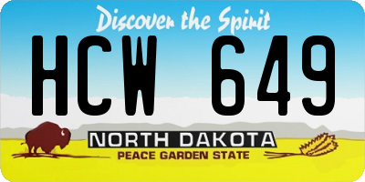 ND license plate HCW649