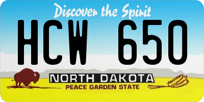 ND license plate HCW650