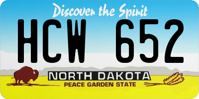 ND license plate HCW652