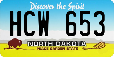 ND license plate HCW653