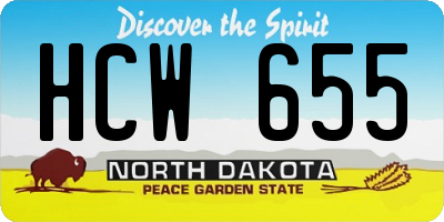 ND license plate HCW655