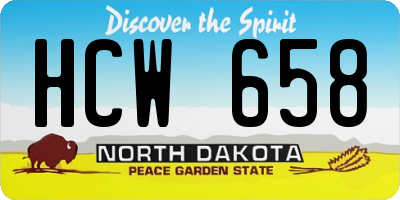 ND license plate HCW658