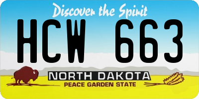 ND license plate HCW663