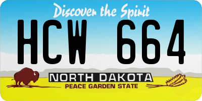 ND license plate HCW664