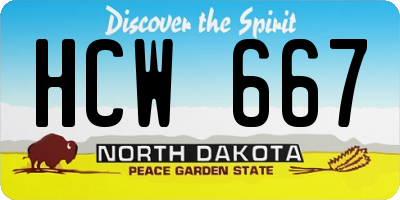 ND license plate HCW667