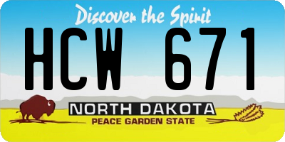 ND license plate HCW671