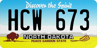 ND license plate HCW673
