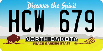 ND license plate HCW679