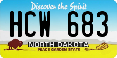 ND license plate HCW683