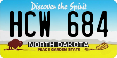 ND license plate HCW684