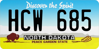 ND license plate HCW685