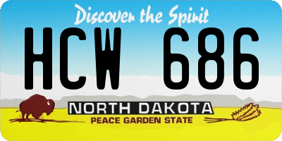 ND license plate HCW686