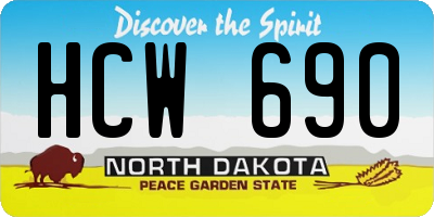 ND license plate HCW690