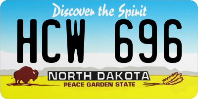 ND license plate HCW696