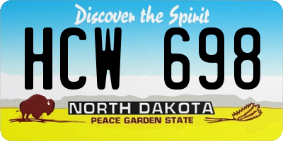 ND license plate HCW698